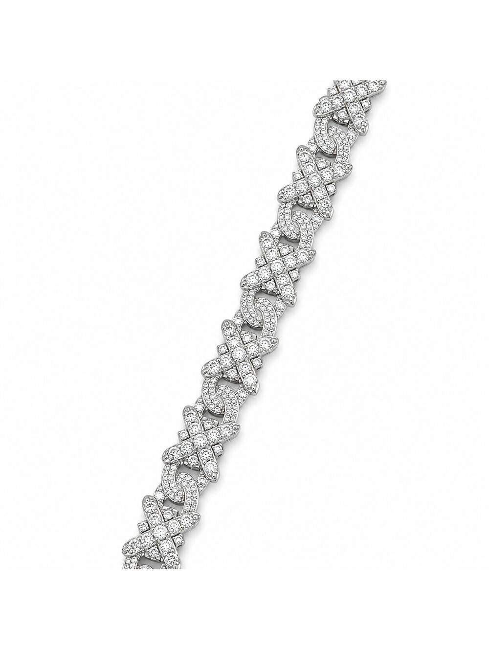 10Ct Moissanite X Link Bracelet 925 Silver Tennis Bracelet